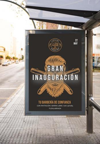 Cartel Inauguración Barbería Carvalho